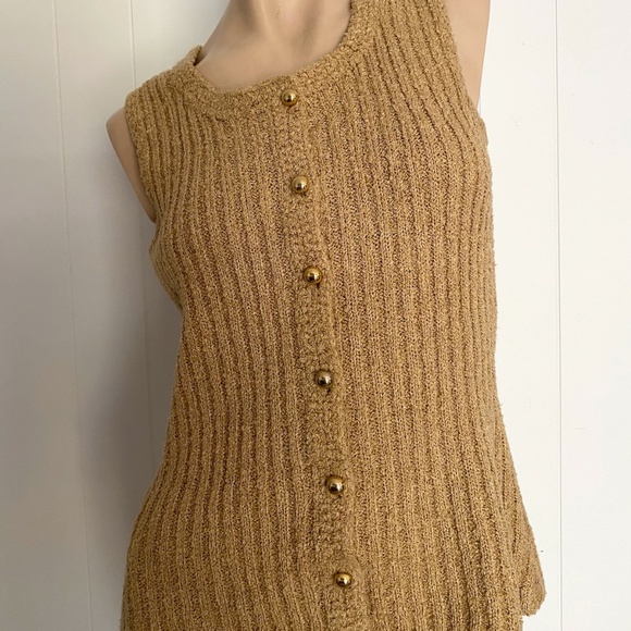 VTG 1970s Camel Sweater Vest Acrylic Wool Blend Sz M - Picture 1 of 7